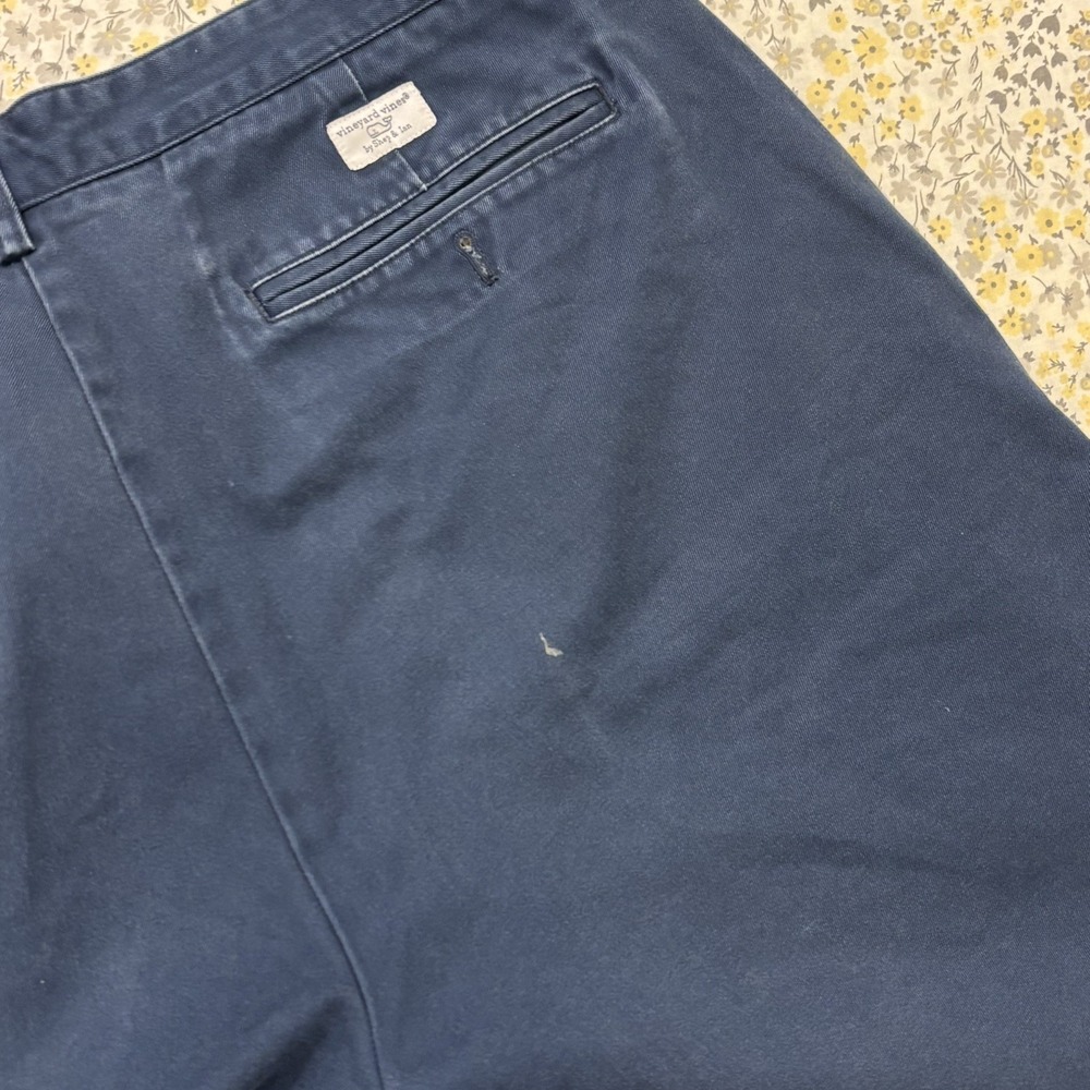 Vineyard Vines Club Shorts Mens Size 36 Blue Cotton Twill Chino Casual Preppy - Picture 9 of 11